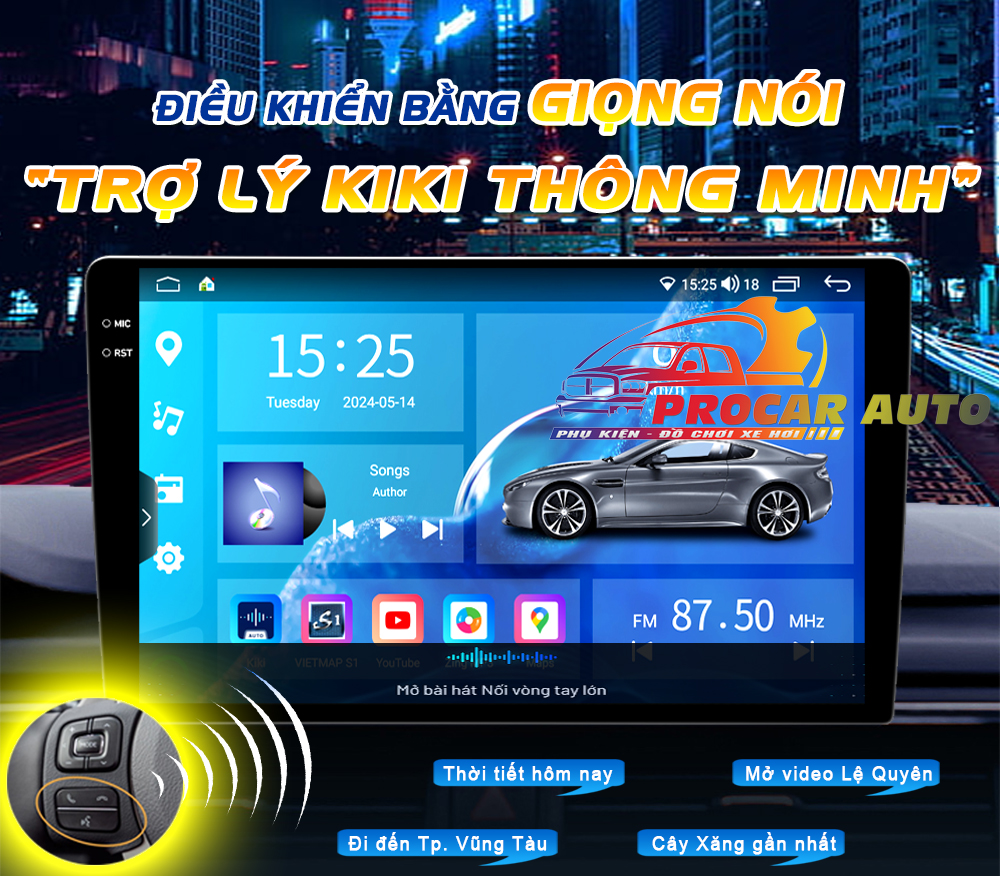 procar-auto-sai-gon-lap-dat-man-hinh-android-tich-hop-giong-noi-kiki-auto-tren-xe